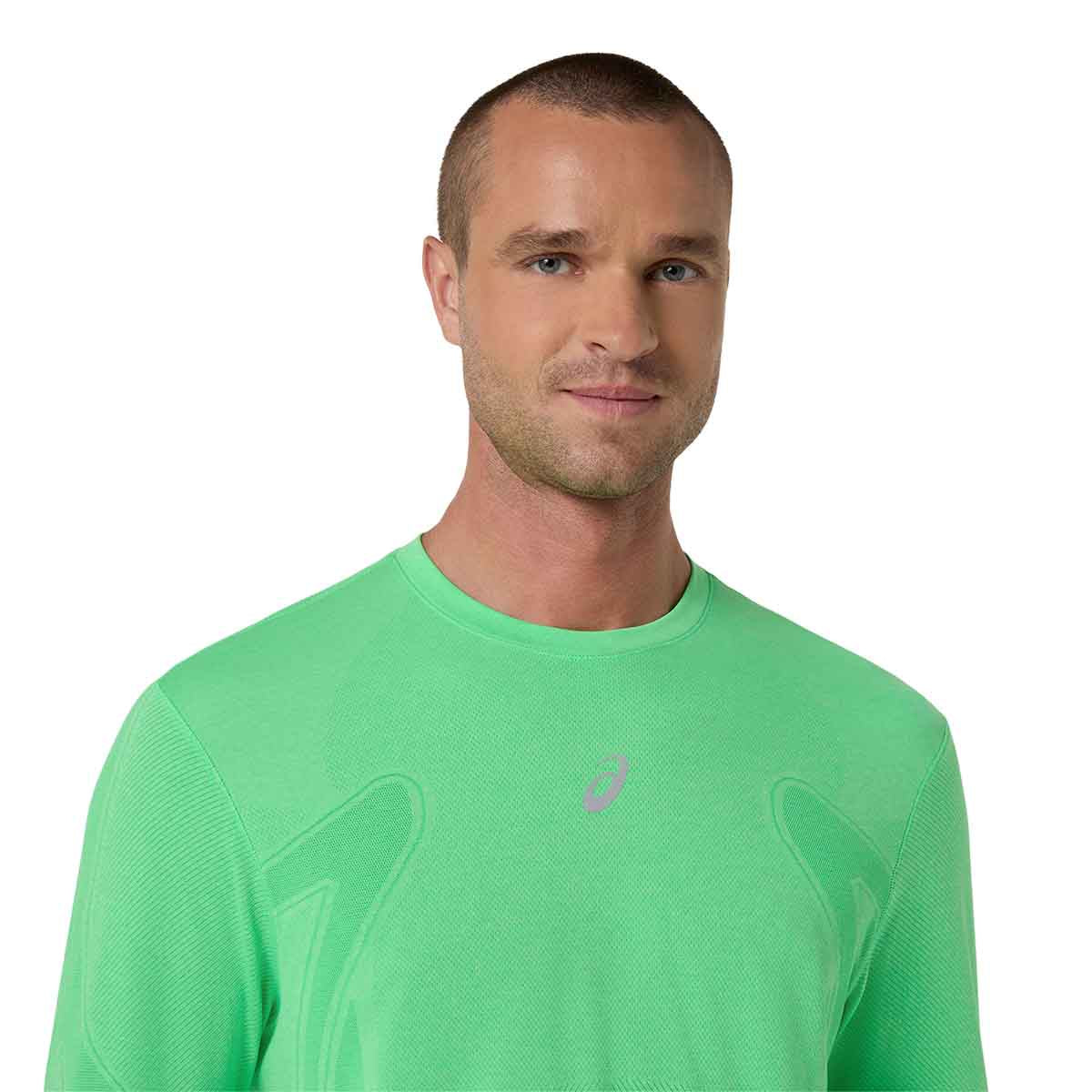 Asics Road Seamless LS Top Men Vital Green Illuminate Green חולצת ריצה לגברים