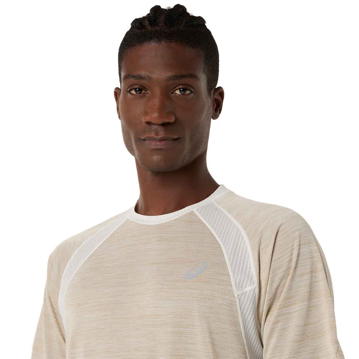 Asics Road SS Top Men Cream חולצת ריצה לגברים