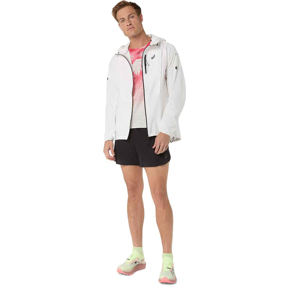 Asics Fujitrail Elite Graphic SS Top Men Cream חולצת ריצה לגברים
