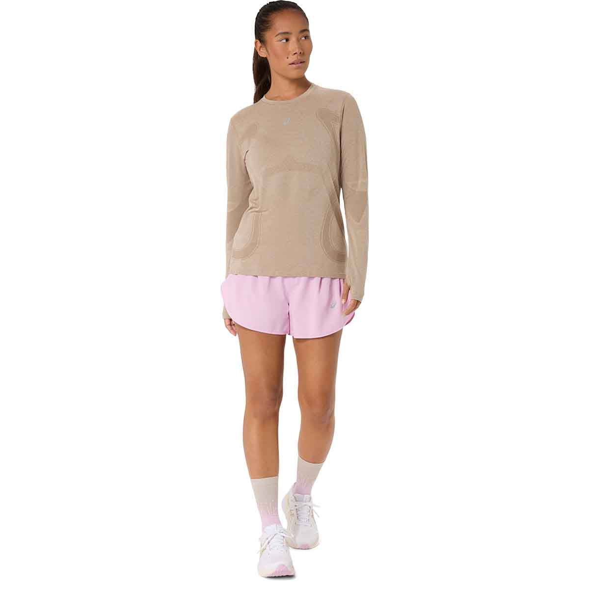 Asics Road Seamless LS Top Women Greige חולצת ריצה לנשים