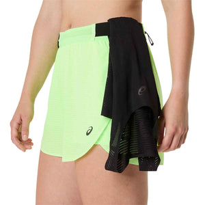 Asics Metarun Split Shorts Women Illuminate Green מכנסי ריצה לנשים