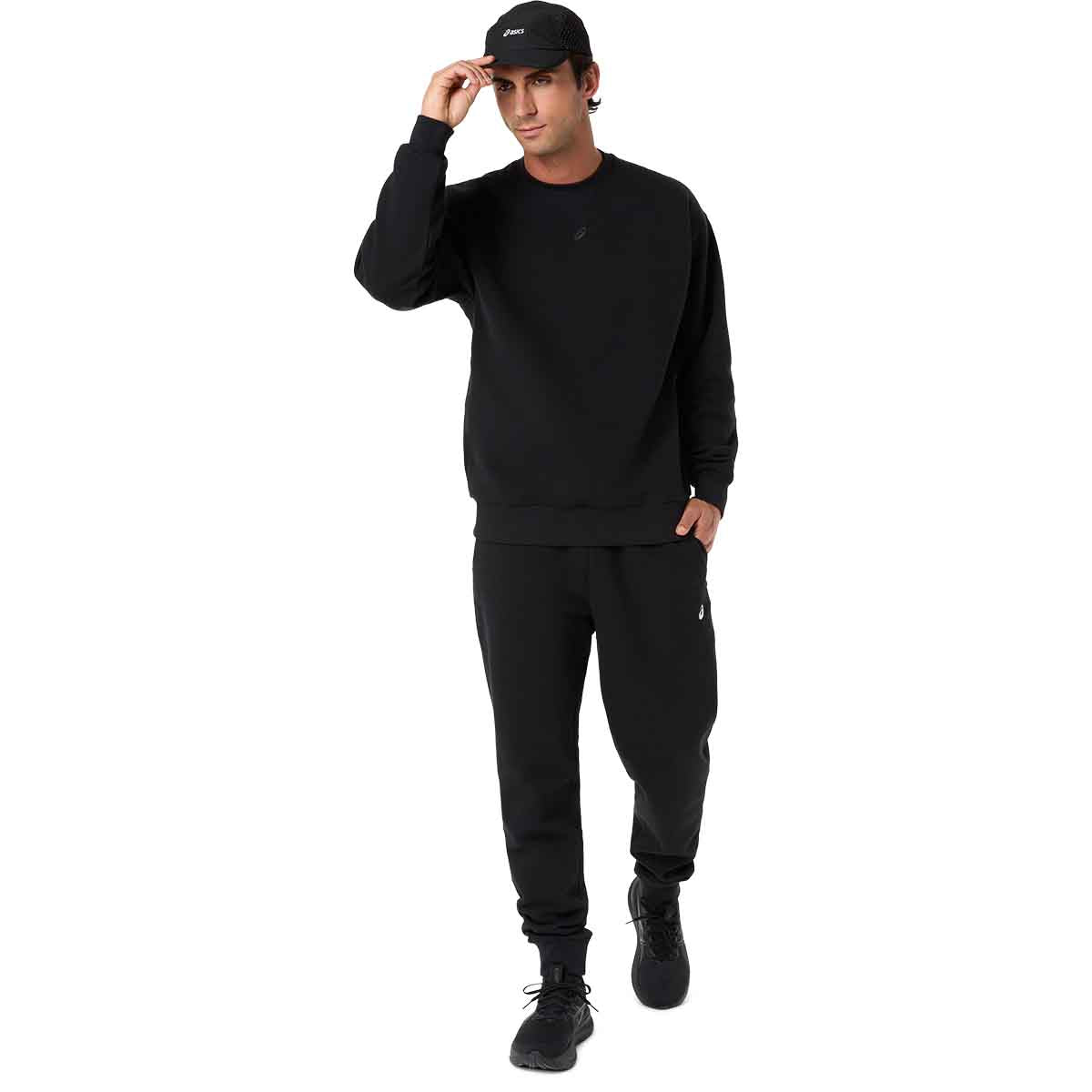 Asics Fleece Crew-Neck Top Relaxed Men Performance Black חולצה ארוכה לגברים