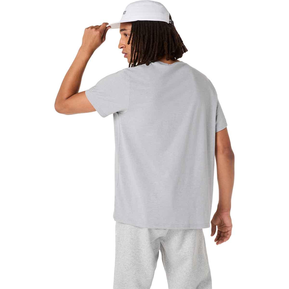 Asics Spiral Embroidery Tee Men Grey Heather חולצת אסיקס לגברים