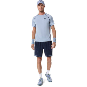 Asics Match SS Top Men Grey Blue חולצת טניס לגברים