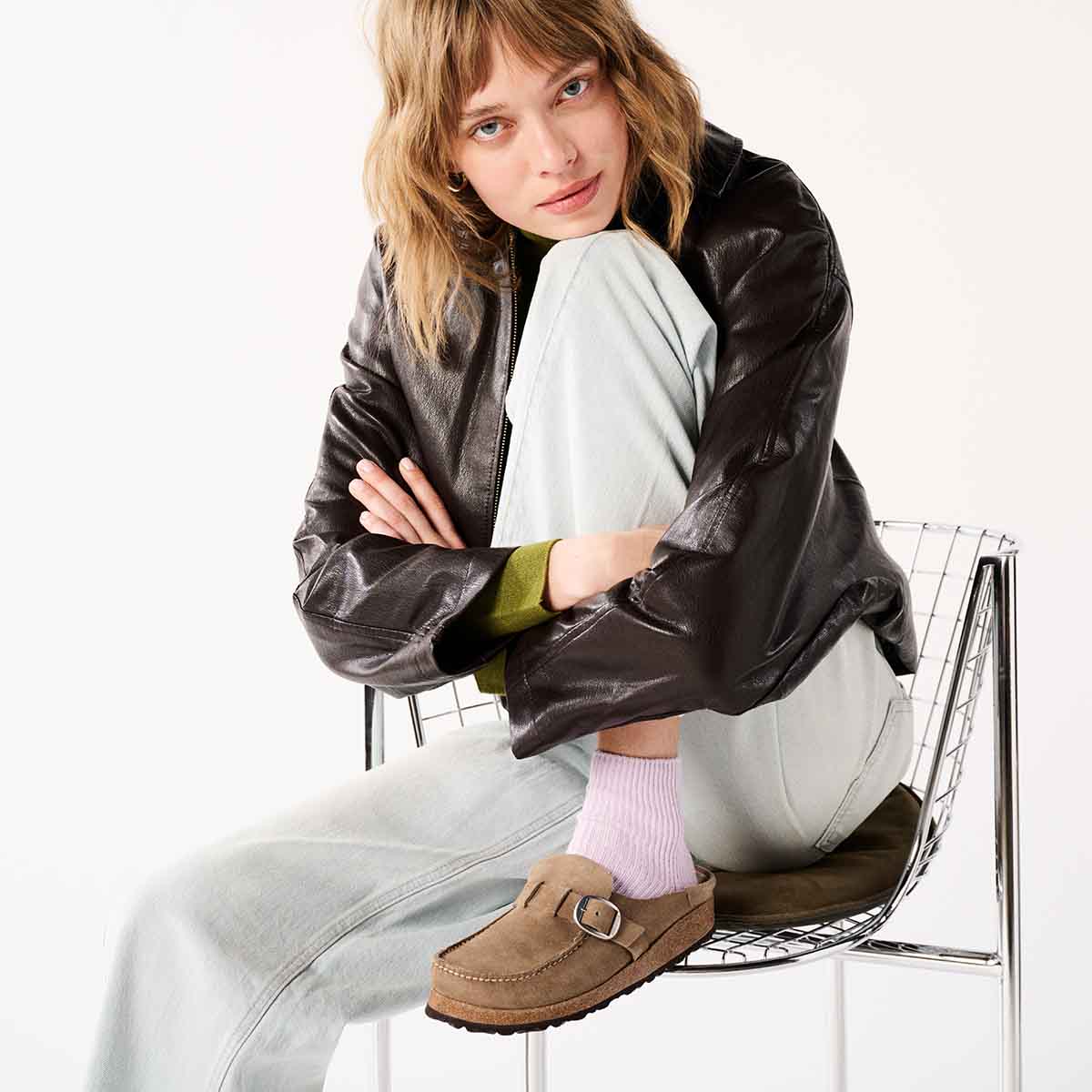 Birkenstock Buckley Gray Taupe כפכפי מוקסין באקלי טיופ
