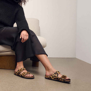 Birkenstock Arizona Fur Classic Leo כפכפי בירקנשטוק אריזונה מנומר לנשים