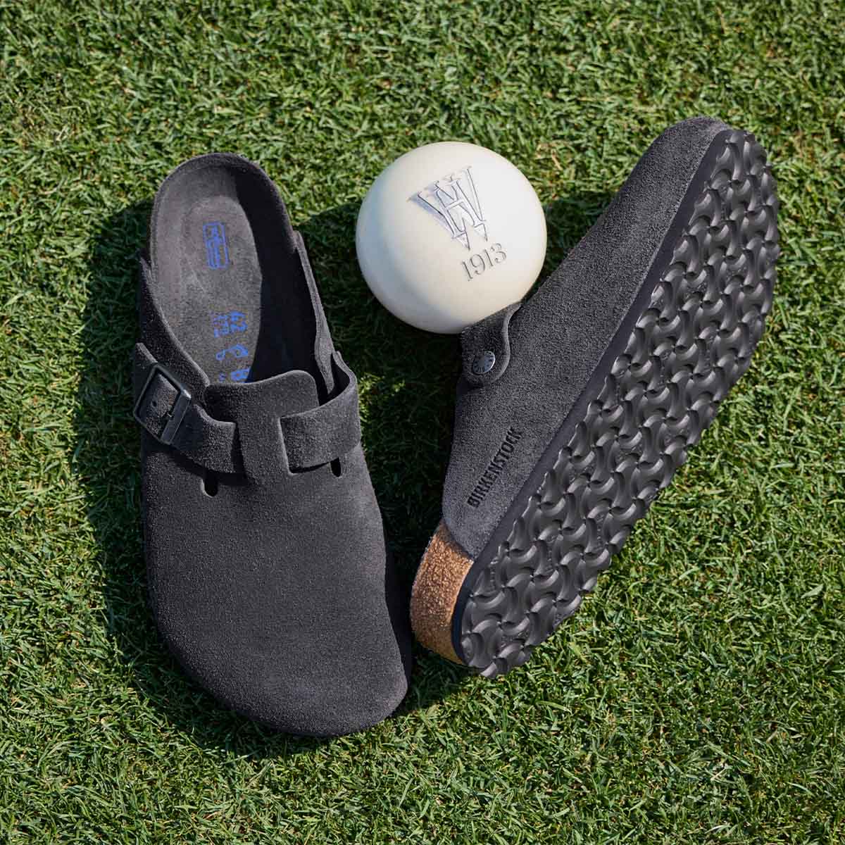 Birkenstock Boston BS Charcoal Tonal כפכפי בירקנשטוק בוסטון יוניסקס