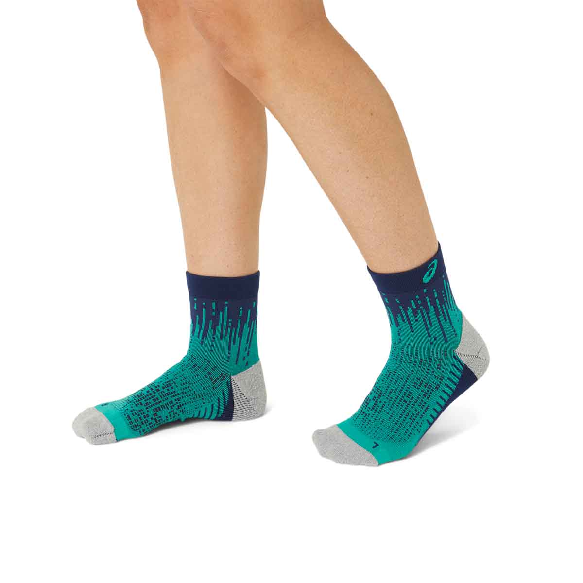 Asics Performance Run Quarter Sock Unisex Green Blue גרבי ריצה קצרות