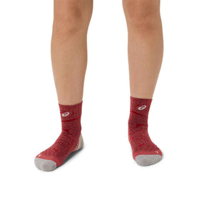 Asics Performance Run Quarter Sock Unisex Dark Pink Clay  גרבי ריצה