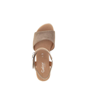 Gabor Sesame Suede Wood Platform Sandals סנדלי נשים גאבור