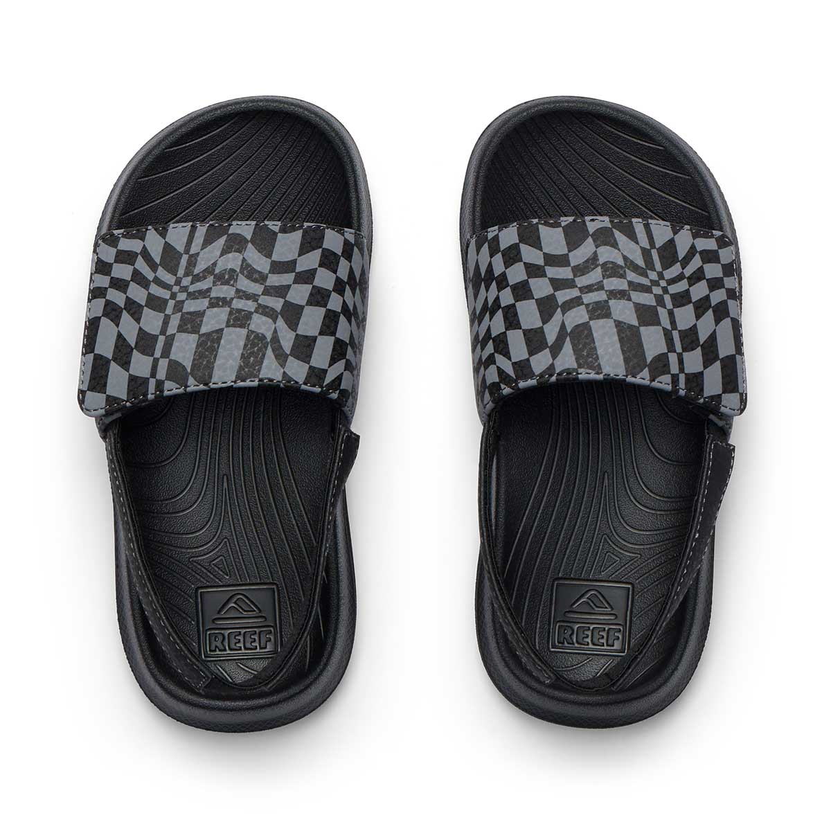 Reef Little Salty Slide Black Swell Checker כפכפי ילדים ריף