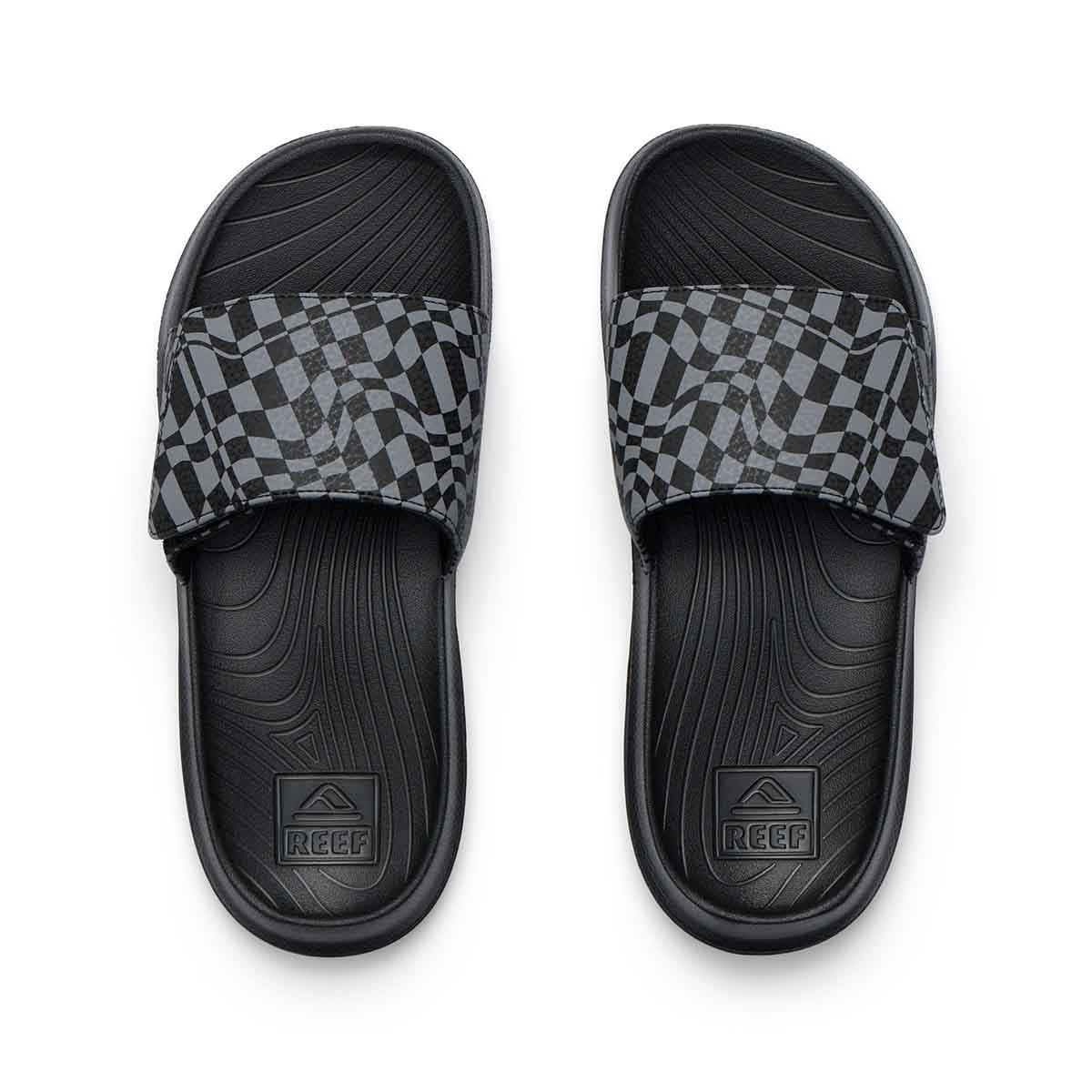 Reef Kids Salty Slide Black Swell Checker כפכפי ריף לילדים