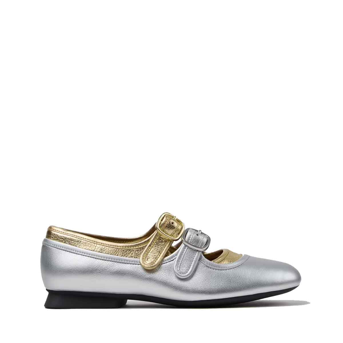 Camper Casi Myra Silver Gold Leather Ballerinas for Women נעלי בלרינה קמפר לנשים