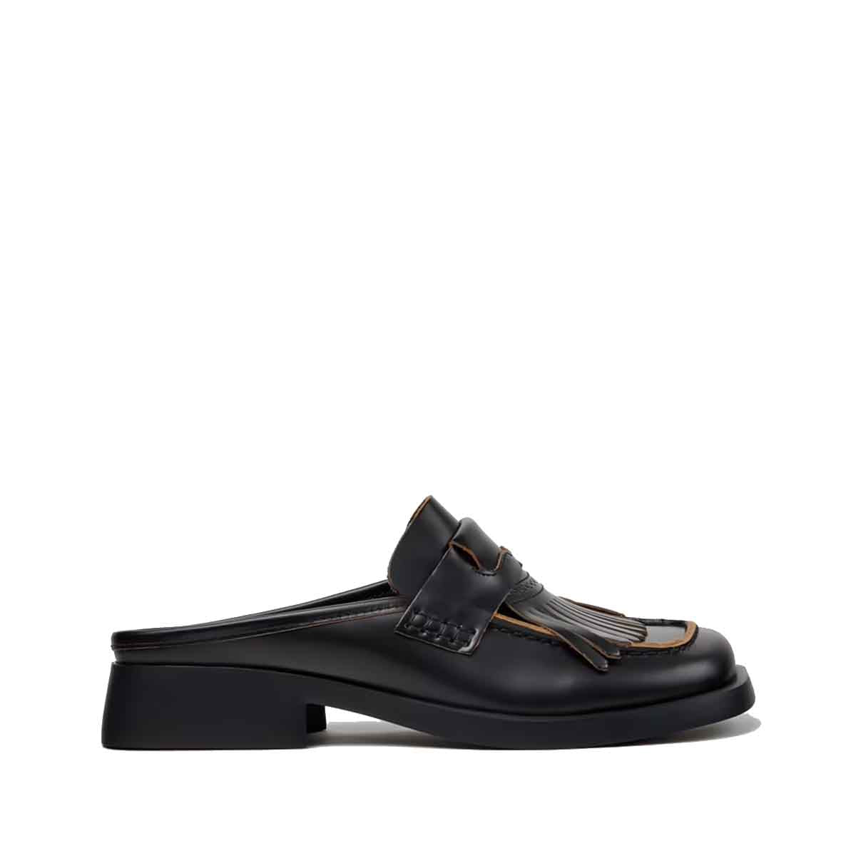Camper Twins Black Leather Moccasins for Women מוקסין קמפר לנשים כפכפי נשים