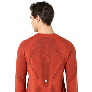 Asics Road Seamless LS Top Men Singed Red חולצת ריצה ארוכה לגברים