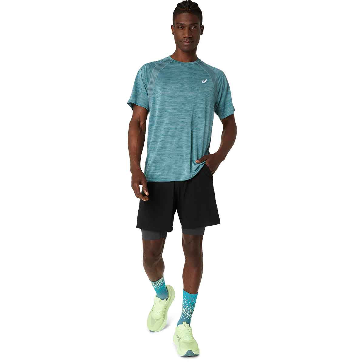 Asics Road SS Top Men Foggy Teal חולצת ריצה לגברים