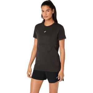 Asics Road Seamless SS Top Women Black Graphite Grey חולצת ריצה לנשים
