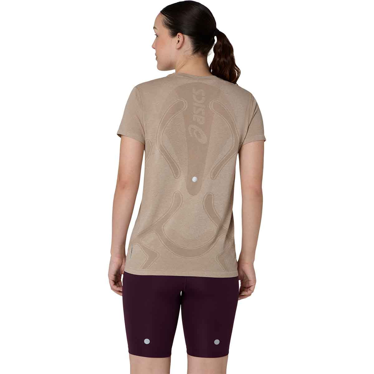 Asics 2012D292-200 Road Seamless SS Top Women Greige חולצת ריצה לנשים