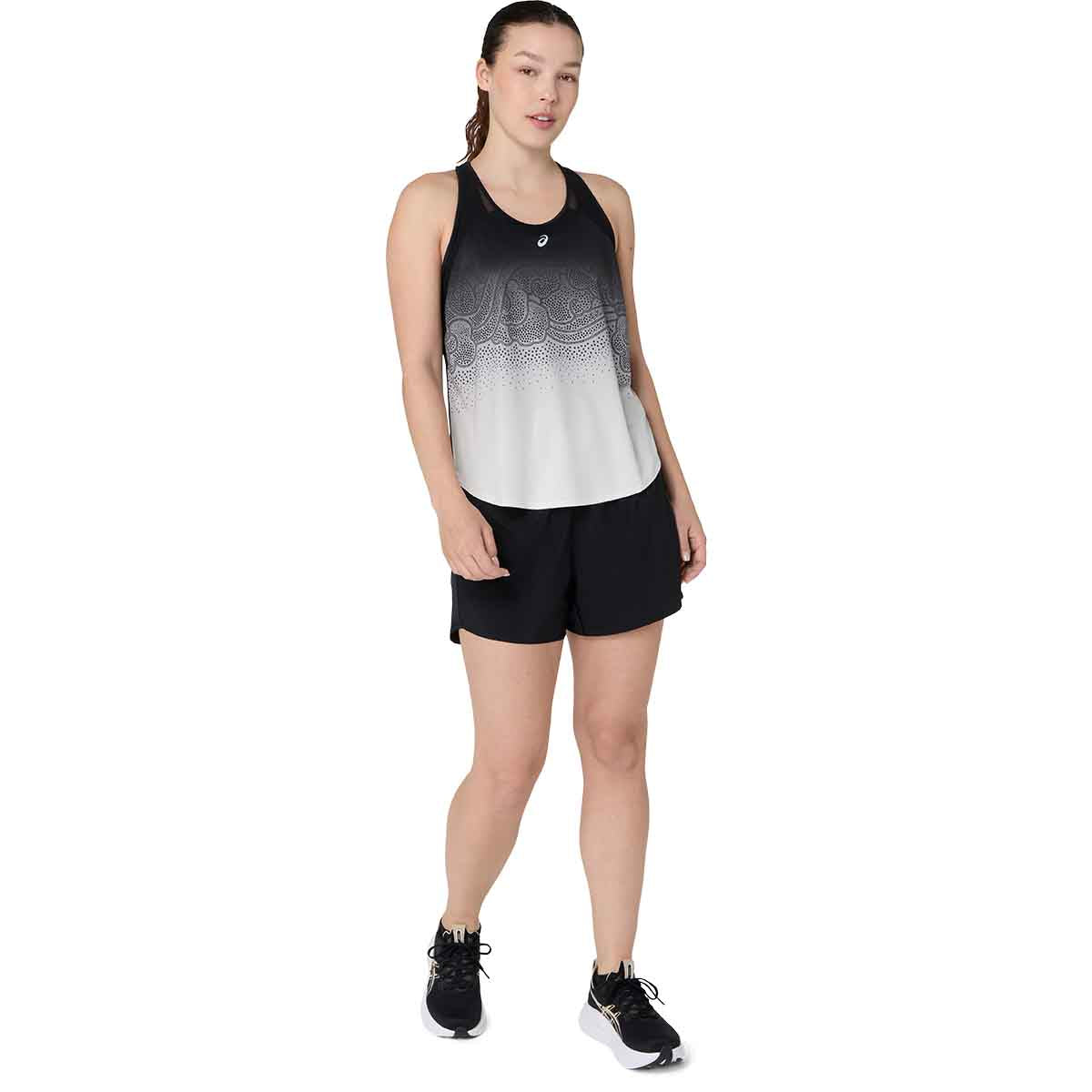 Asics 2012D429-001 Road Fade Tank Women Black Cream גופיית ריצה לנשים
