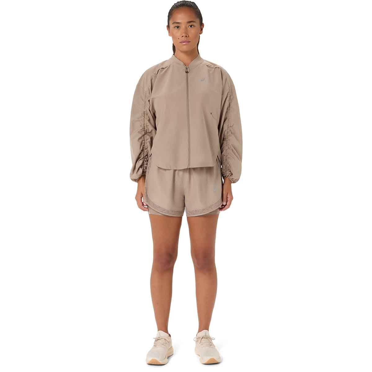 Asics Nagino Run Short Women Greige מכנסי ריצה לנשים