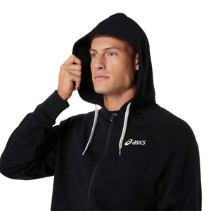 Asics Logo Fleece Full Zip Hoodie Men Performance Black ג'קט אסיקס לגברים
