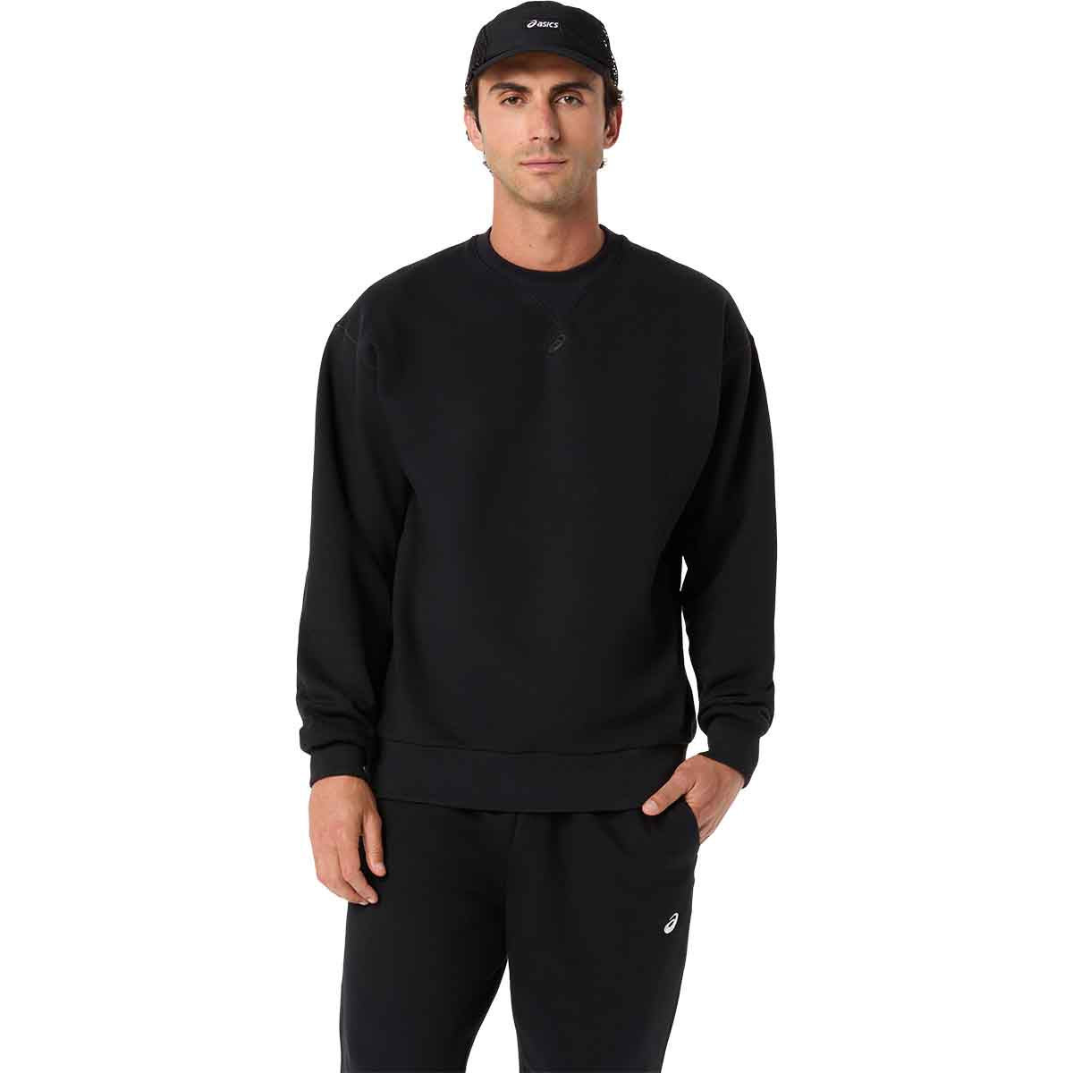 Asics Fleece Crew-Neck Top Relaxed Men Performance Black חולצה ארוכה לגברים