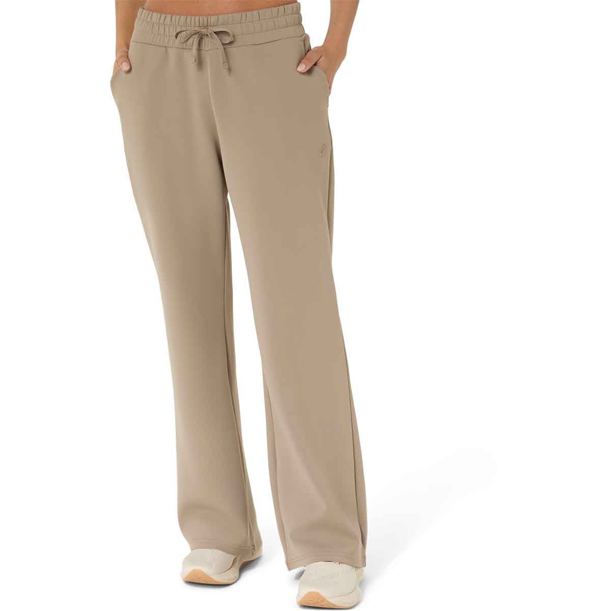 Asics Nagino Refined Texture Sweat Flare Pant Women Greige מכנסי אסיקס לנשים