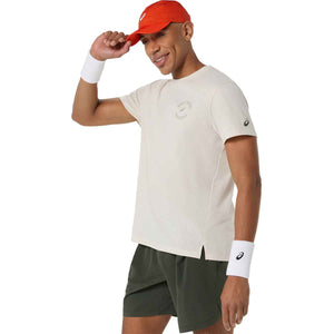 Asics Game Seasonal Graphic Tee Men Soft Oat חולצת טניס לגברים