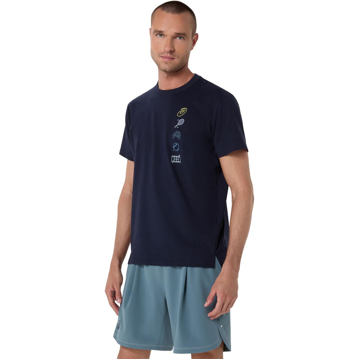 Asics Game Seasonal Graphic Tee Men Midnight חולצת טניס לגברים