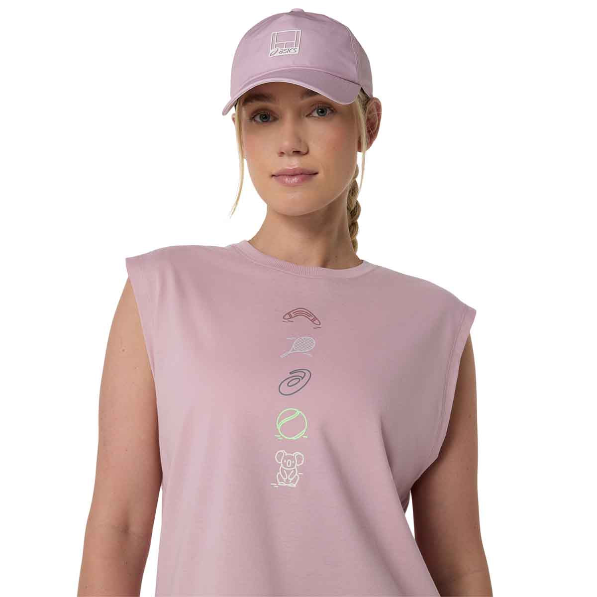 Asics Game Seasonal Graphic Top Women Morganite גופיית טניס לנשים