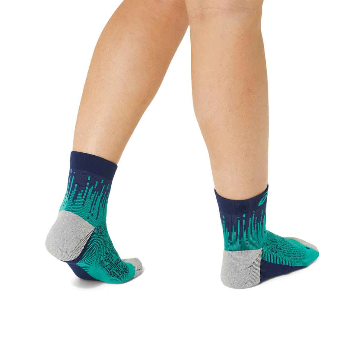 Asics Performance Run Quarter Sock Unisex Green Blue גרבי ריצה קצרות