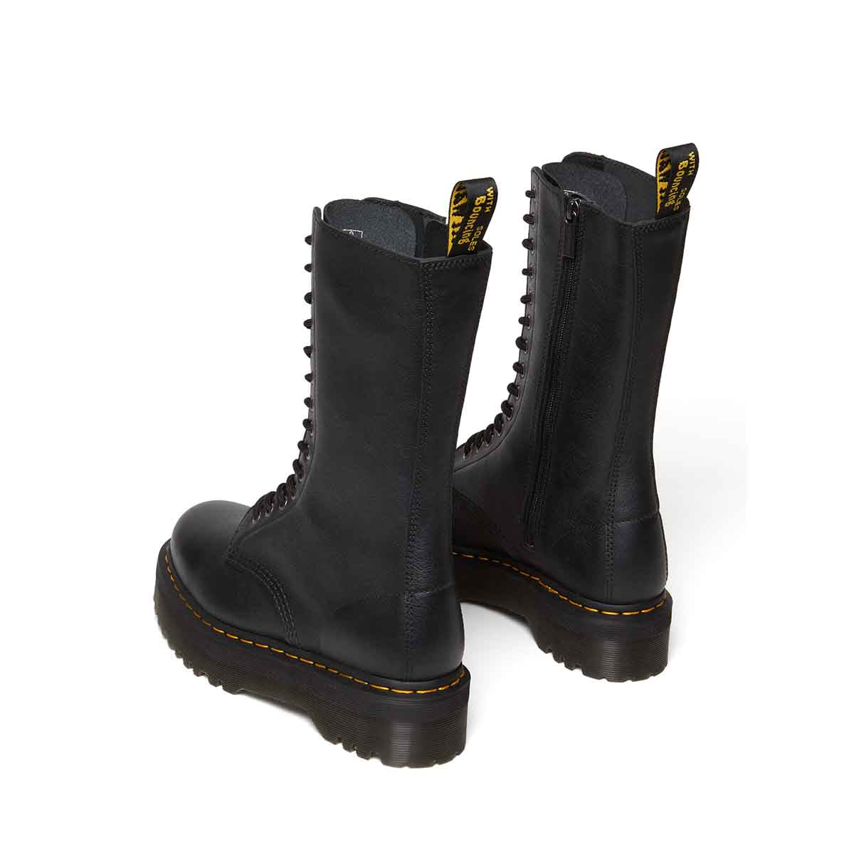 Dr. Martens Quad 1B99 Pisa Leather Mid Calf Lace Up Boots Black מגפי ד"ר מרטנס