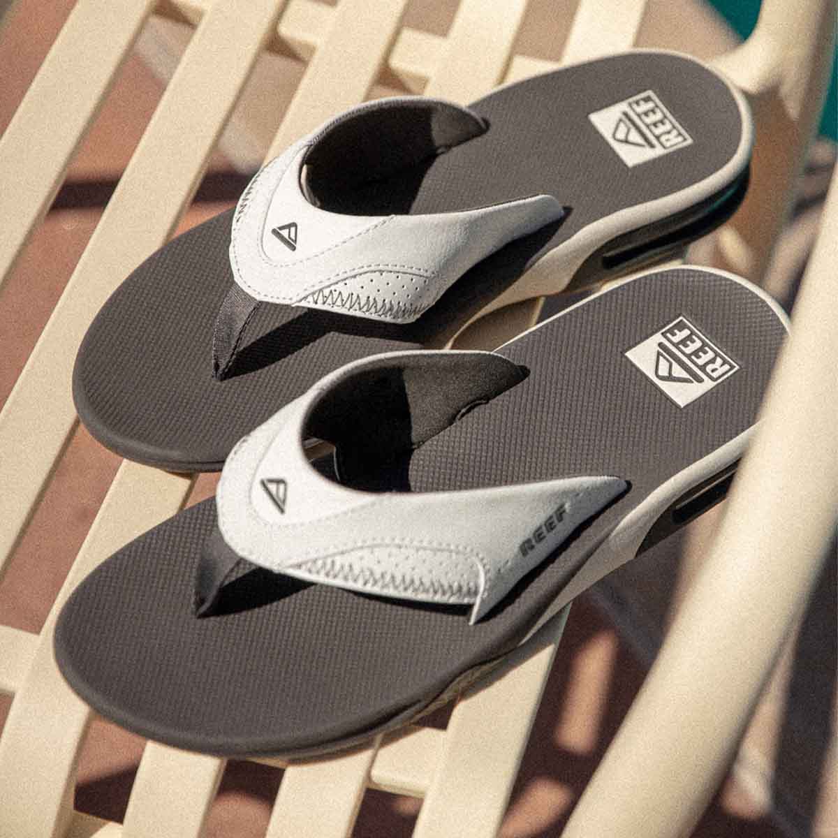 Reef Fanning Grey White כפכפי ריף לגברים