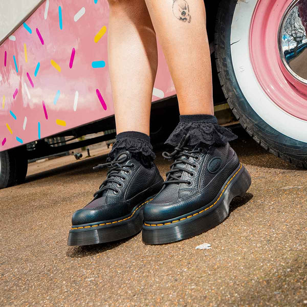 Dr. Martens Buzz 5-Eye Milled Nappa Leather Shoes Black נעלי ד"ר מרטנס לנשים