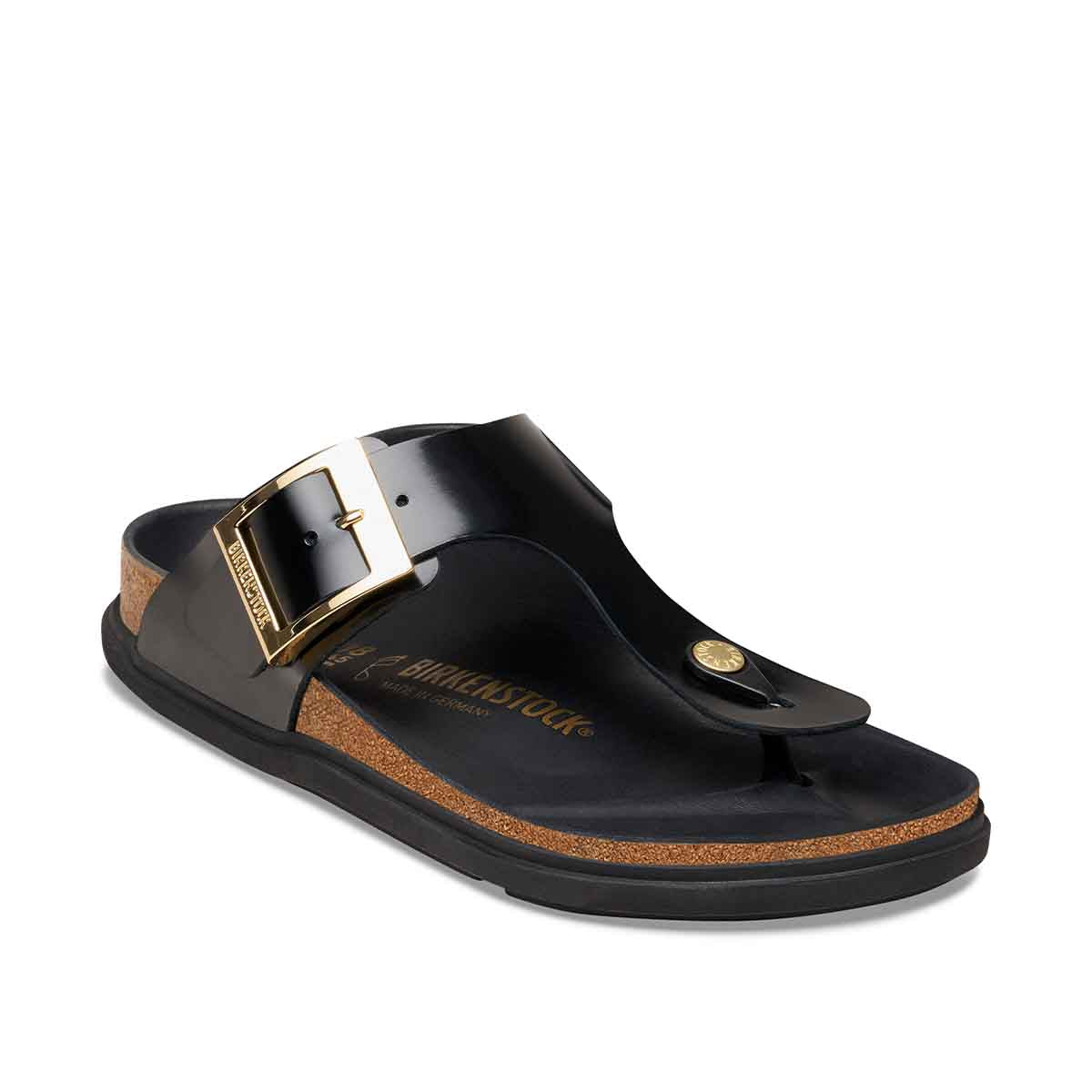 Birkenstock Gizeh Droplet Buckle High Shine Black כפכפי בירקנשטוק גיזה לנשים