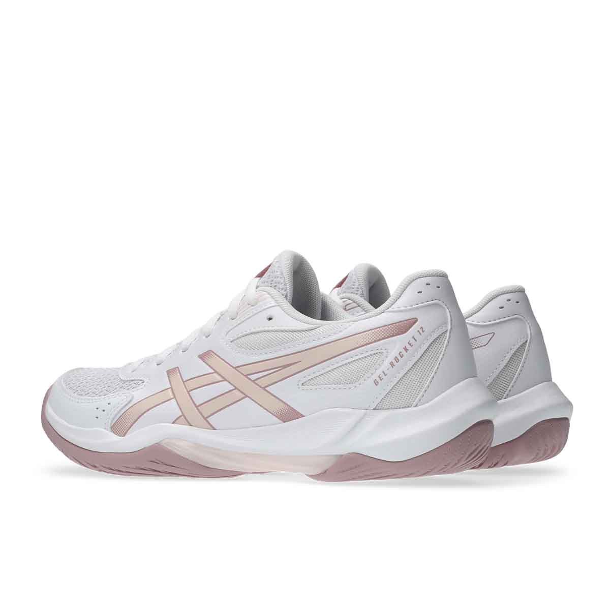 Asics Gel Rocket 12 Women White Pearl Pink נעלי כדורעף ג`ל רוקט 12 לנשים