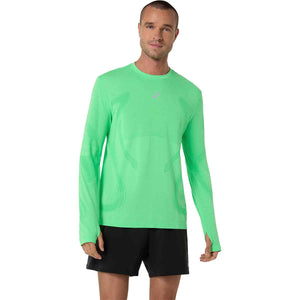 Asics Road Seamless LS Top Men Vital Green Illuminate Green חולצת ריצה לגברים