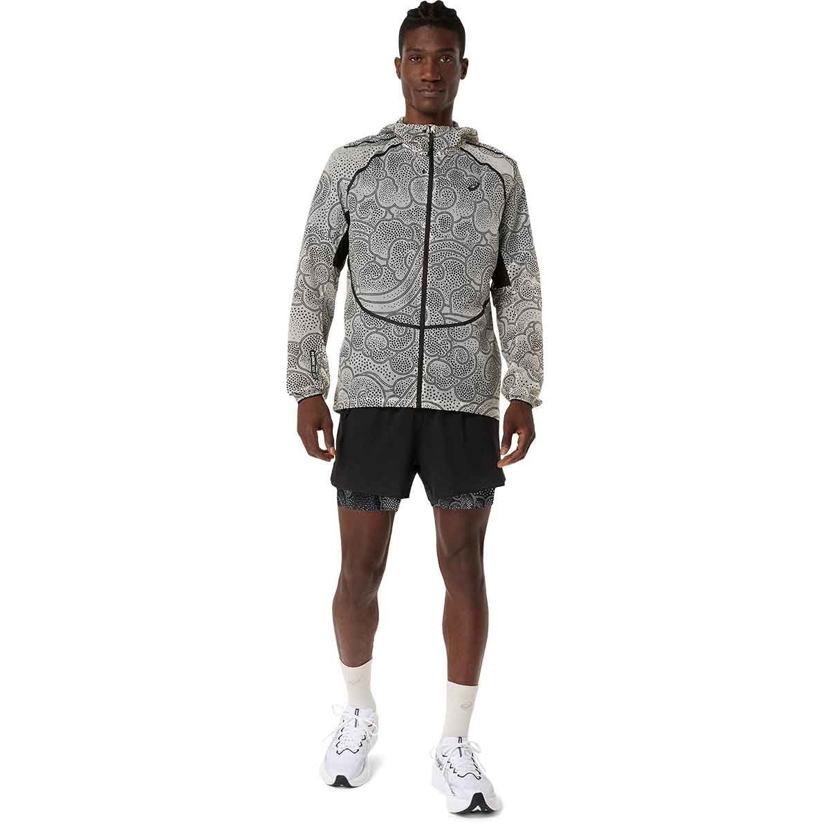 Asics Limited Series Wind Breaker Jacket Men Black Cream ג'קט ריצה לגברים