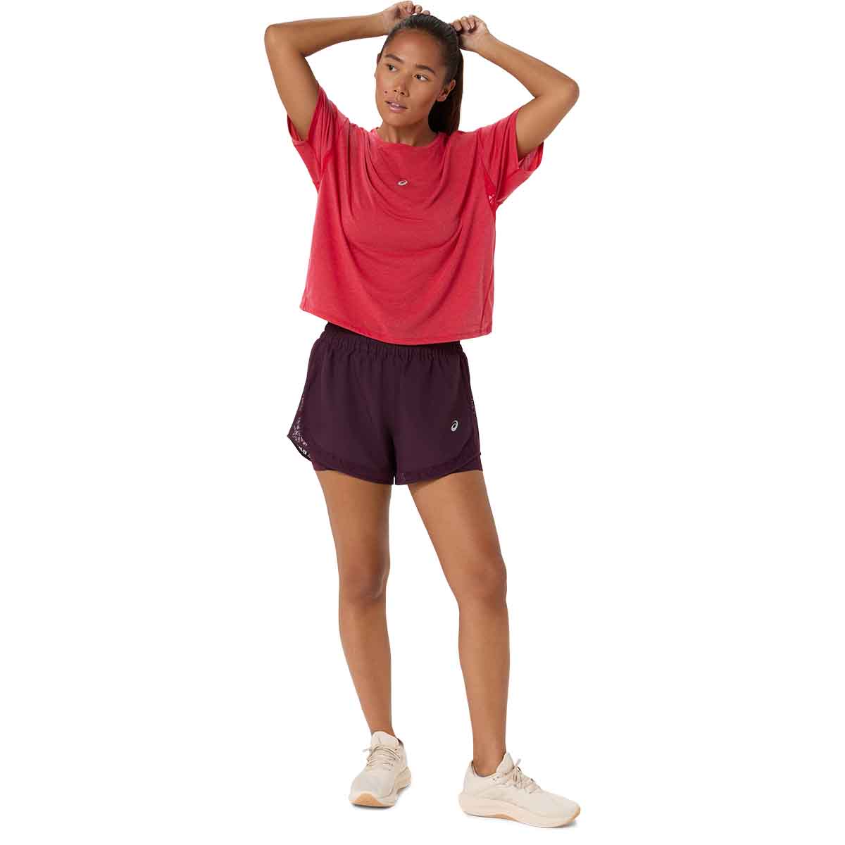Asics Nagino Run Short Women Dark Aubergine מכנסי ריצה לנשים