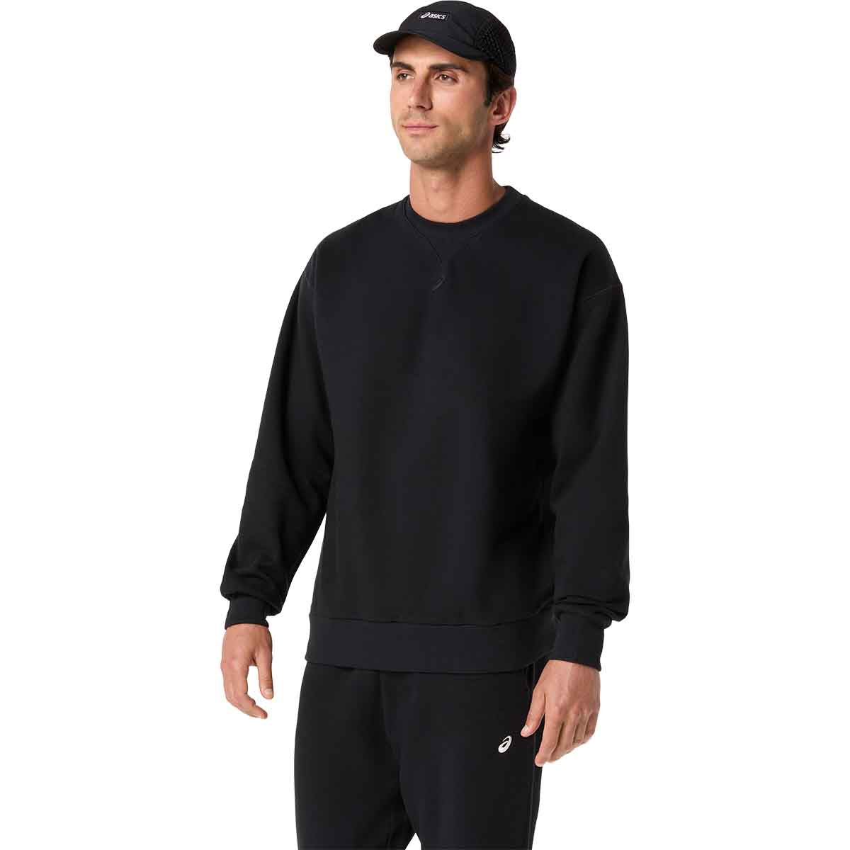Asics Fleece Crew-Neck Top Relaxed Men Performance Black חולצה ארוכה לגברים