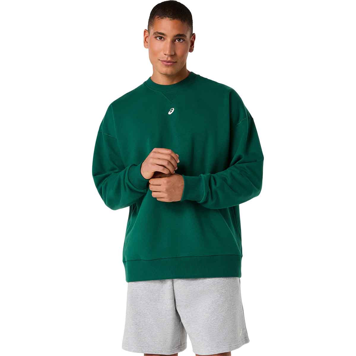 Asics Fleece Crew-Neck Top Relaxed Men Jewel Green חולצת אסיקס לגברים