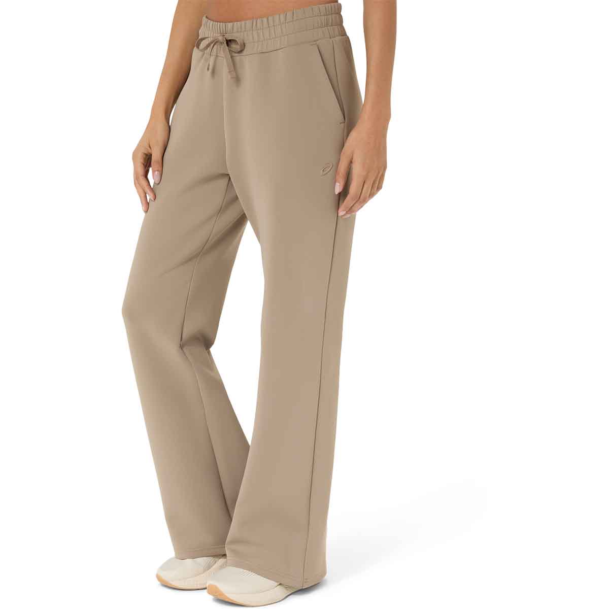 Asics Nagino Refined Texture Sweat Flare Pant Women Greige מכנסי אסיקס לנשים