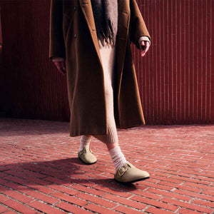 Birkenstock Boston Big Buckle Shearling Tabacco Brown כפכפי בירקנשטוק בוסטון פרווה לנשים