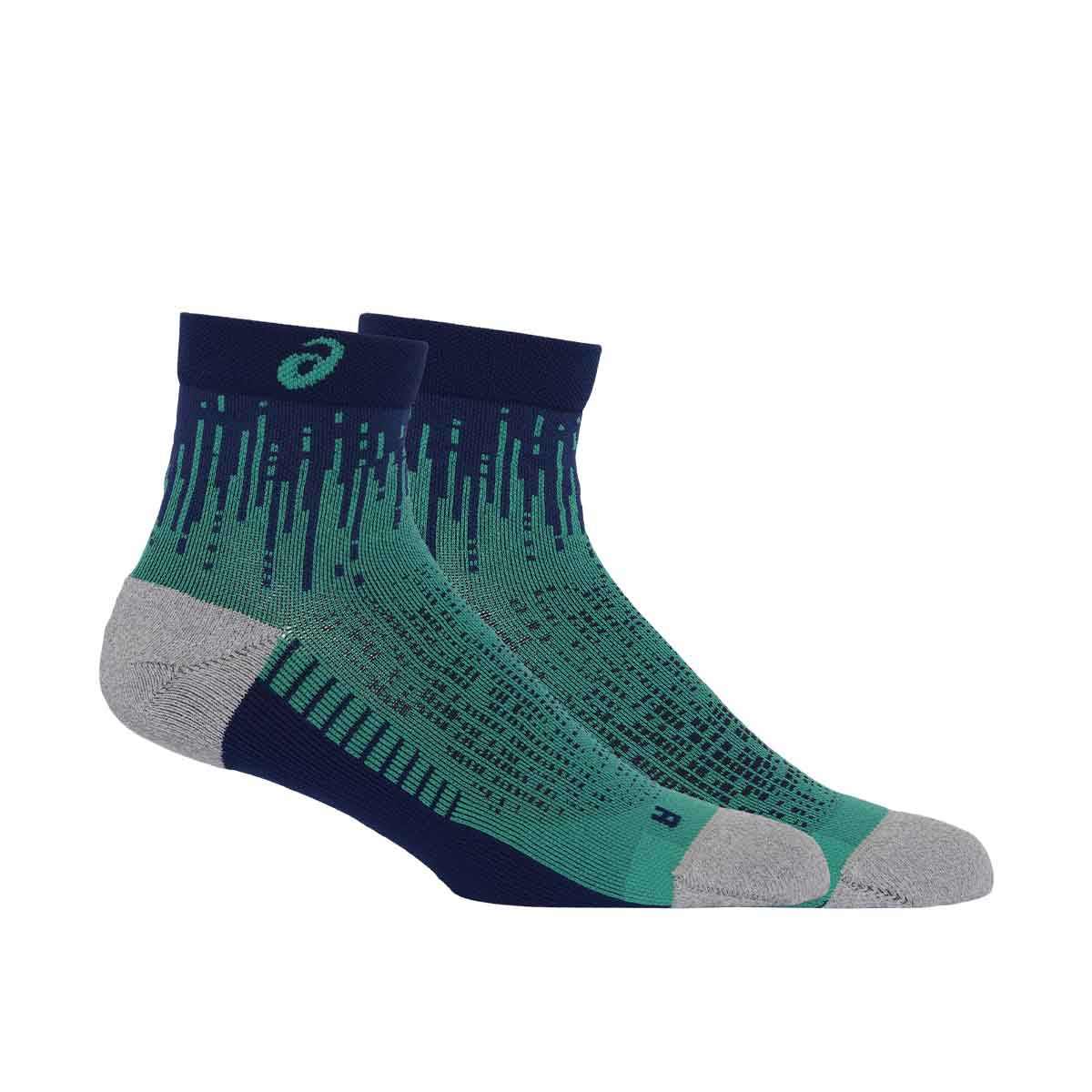 Asics Performance Run Quarter Sock Unisex Green Blue גרבי ריצה קצרות