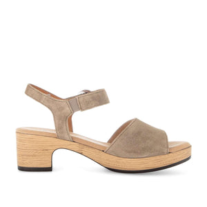 Gabor Sesame Suede Wood Platform Sandals סנדלי נשים גאבור