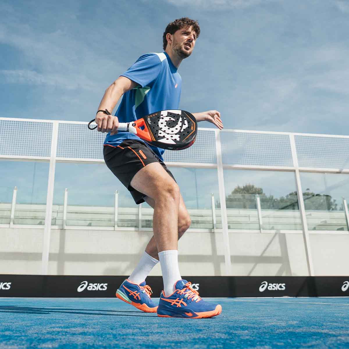 Asics Gel Resolution X Padel Men Dark Cobalt Vivid Coral נעלי פאדל ג'ל רזולושיין לגברים