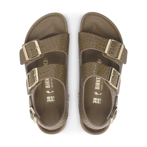 Birkenstock Milano Rivet Logo Emboss mud green סנדלי בירקנשטוק מילאנו לנשים