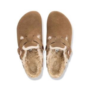 Birkenstock Boston Shearling Dark Tea כפכפי בירקנשטוק בוסטון לנשים