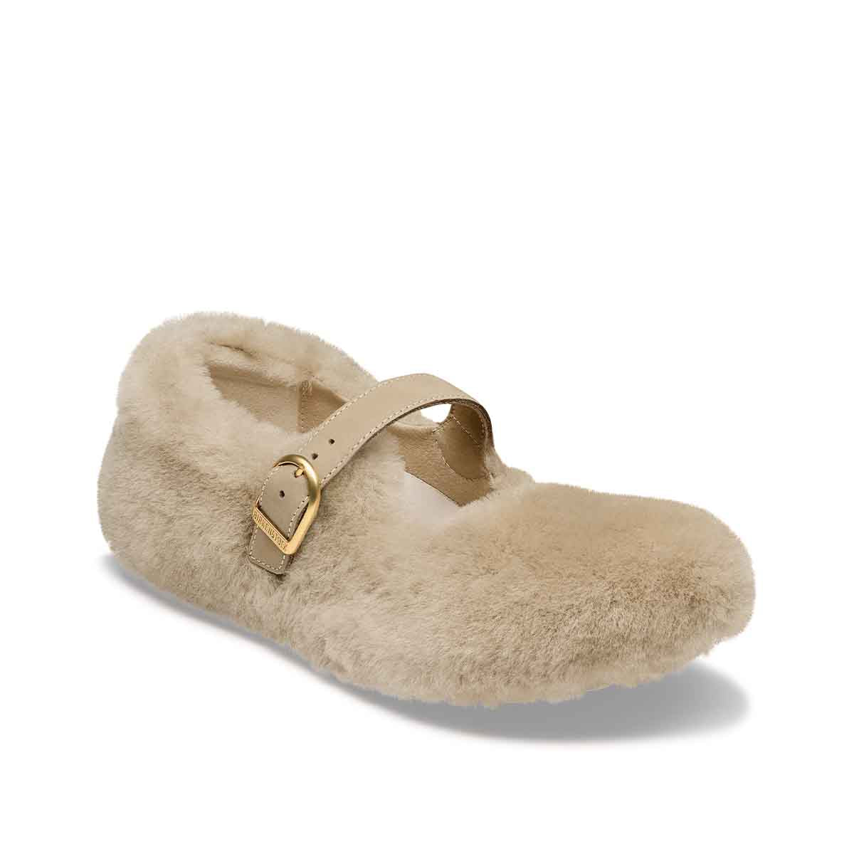 Birkenstock Santa Clarita Shearling Upper Sandcastle כפכפי בירקנשטוק סנטה קלריטה לנשים