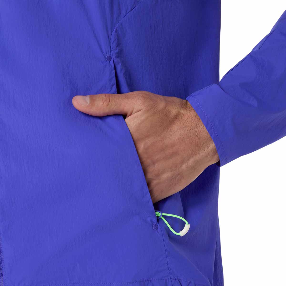 Asics Road Packable Jacket Men Cobalt Burst Illuminate Green ג'קט גברים לריצה
